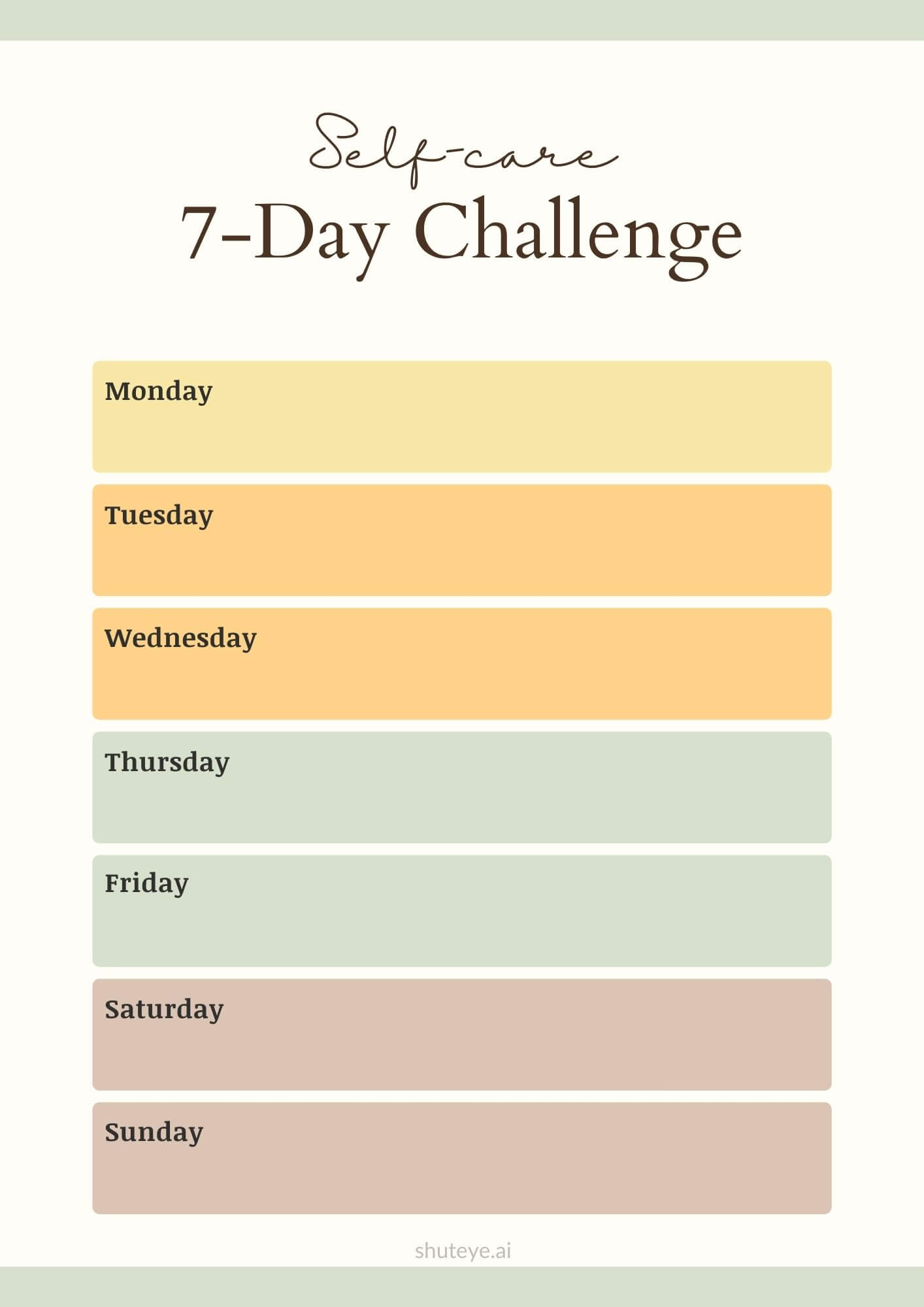 Day Self Care Challenge Printables And Ideas Shuteye