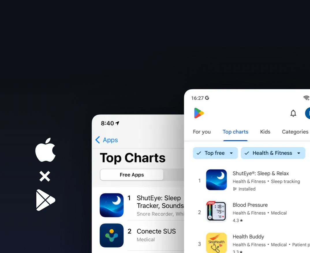 Shuteye top health app in App Store and Google Play