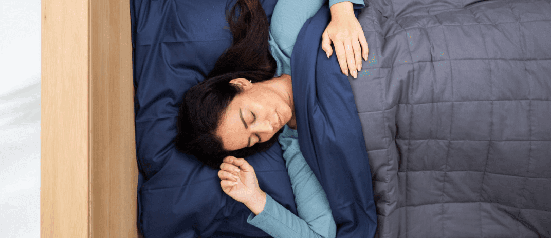 sleeping with a weighted blanket