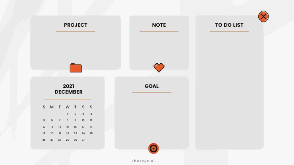 Printer friendly December Calendar 201