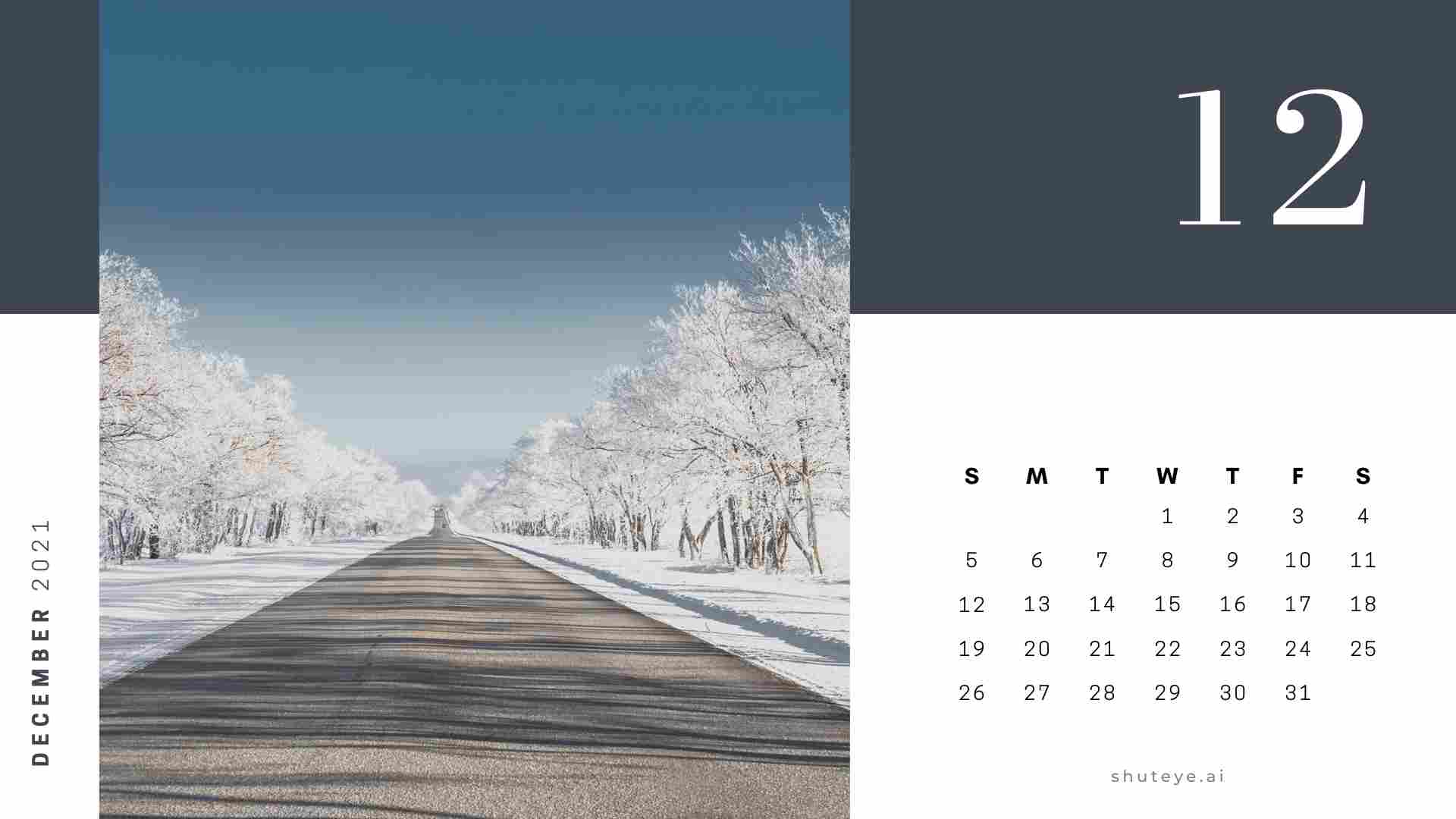 Printable December Calendar 2021 | Free Printable Calendars - ShutEye