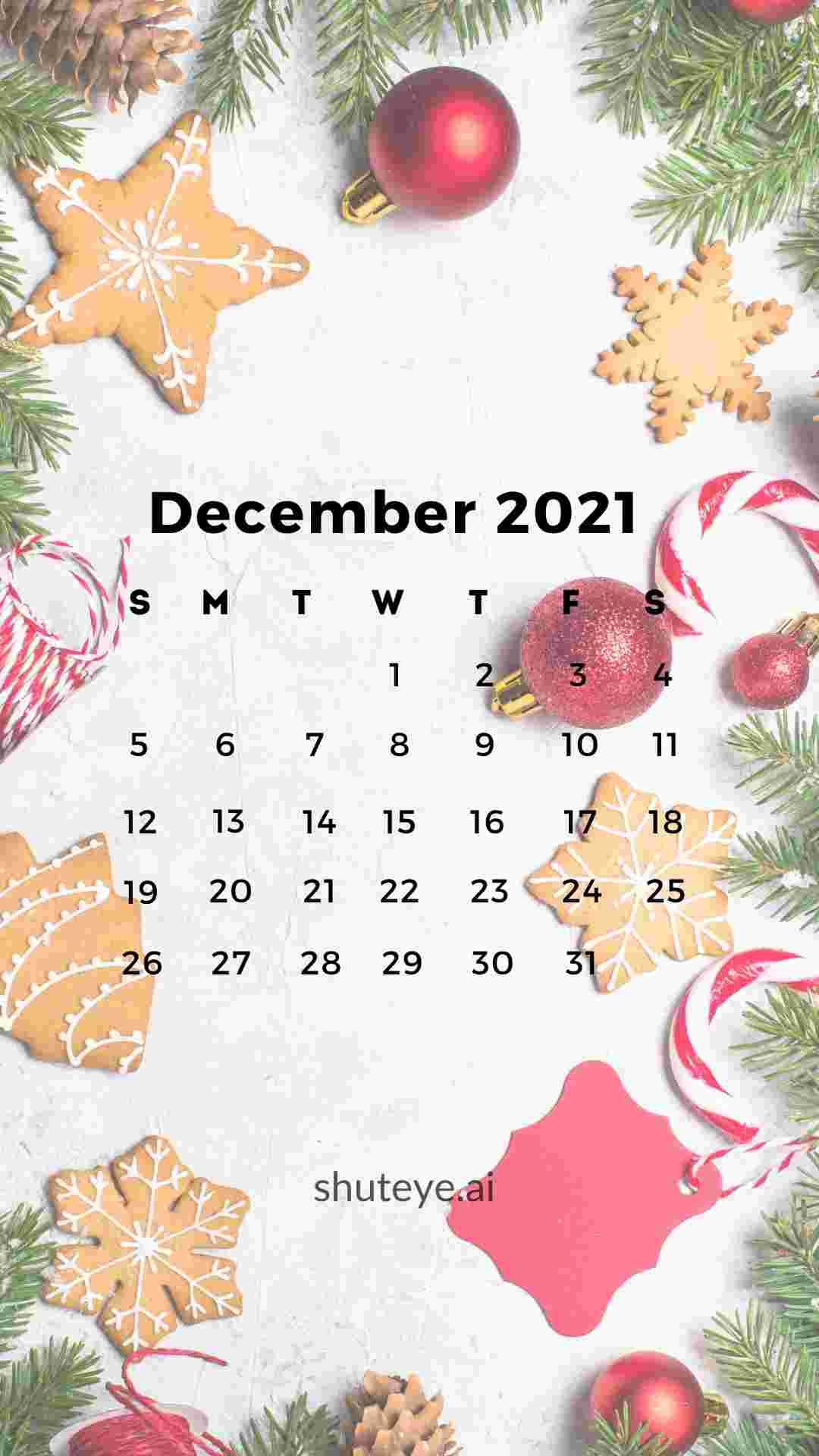 Printable December Calendar 2021 | Free Printable Calendars - ShutEye