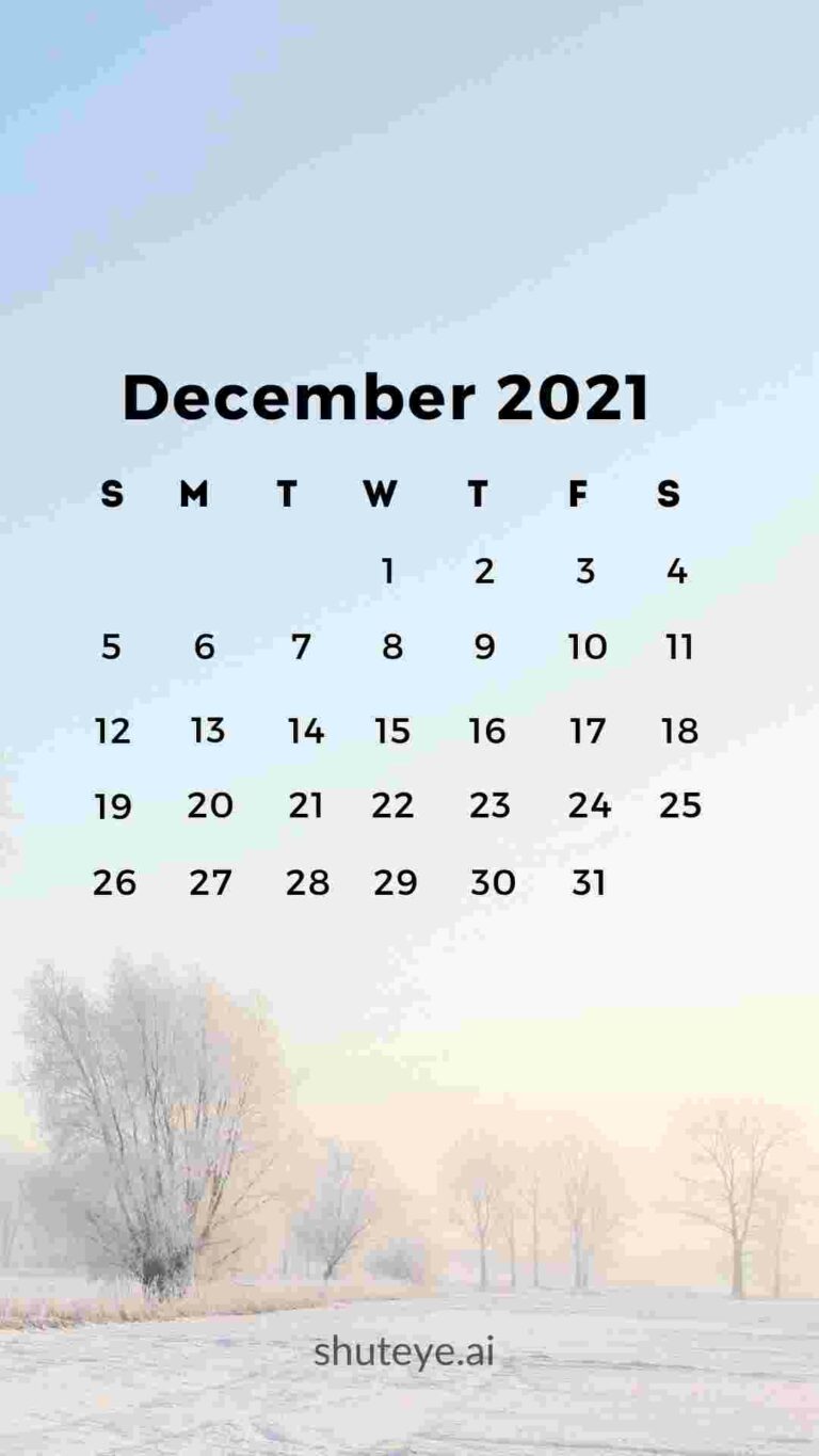 Printable December Calendar 2021 | Free Printable Calendars - ShutEye