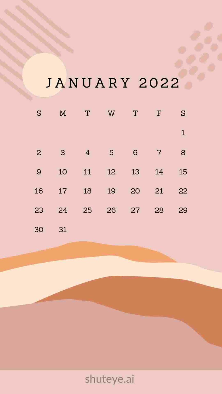 Printable January Calendar 2022 | Free Printable Calendars - ShutEye