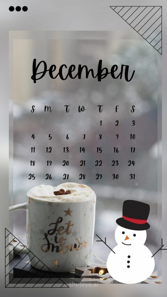 ShutEye Printable December Calendar 2022 22