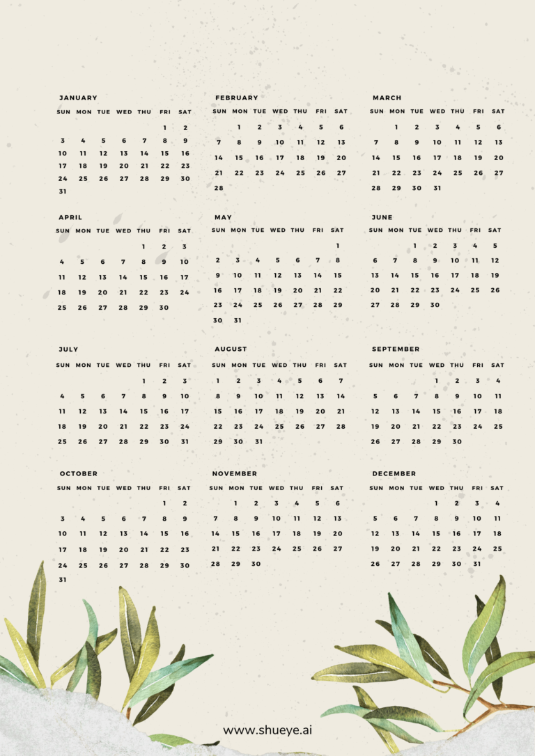 Printable Monthly Calendar Free | Calendar for 2021 - ShutEye