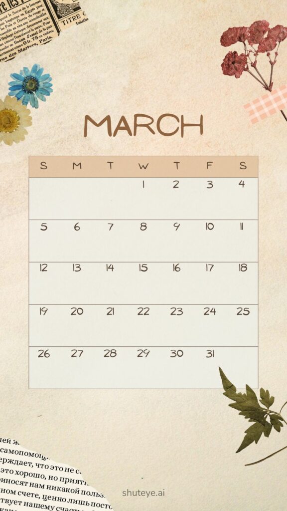 Free Printable March Calendar 2023