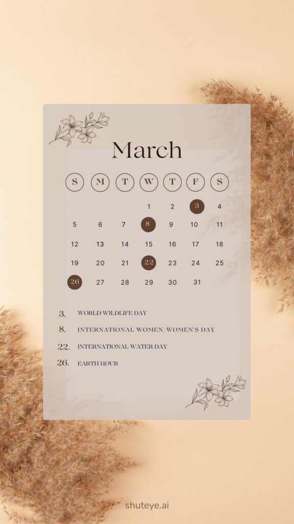 Free Printable March Calendar 2023