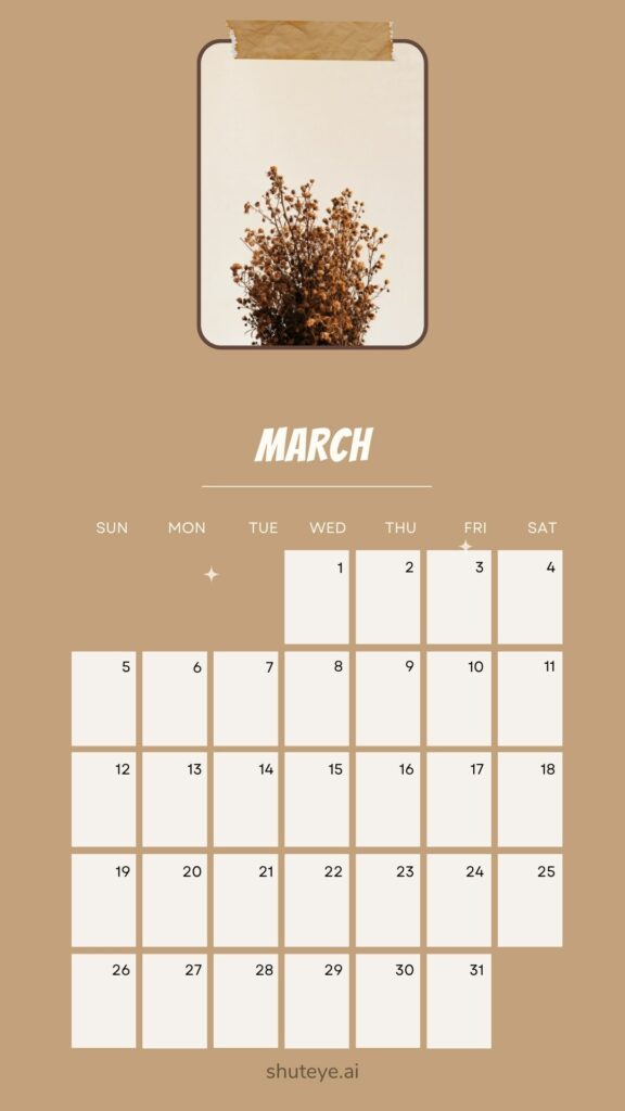 Free Printable March Calendar 2023