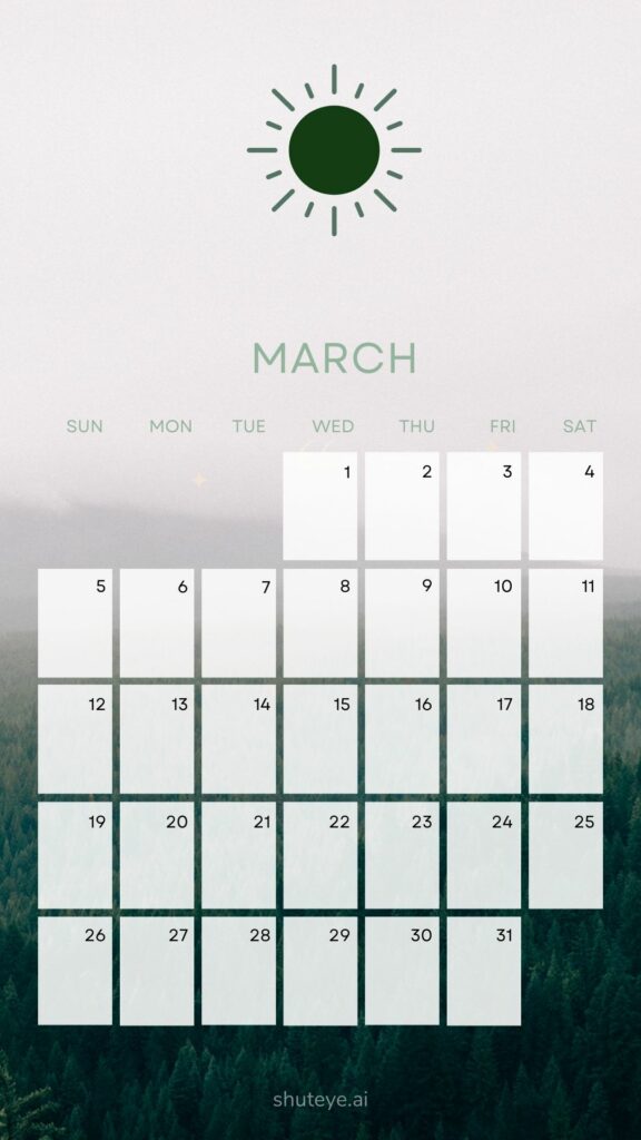 Free Printable March Calendar 2023