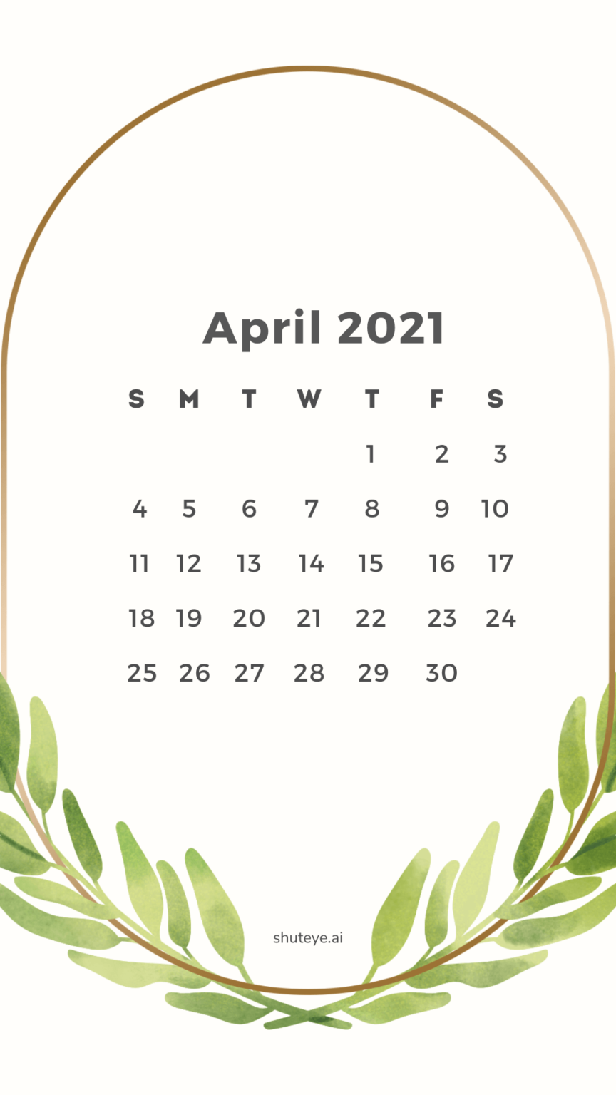 April Calendar 2021 Free Printable Calendars ShutEye