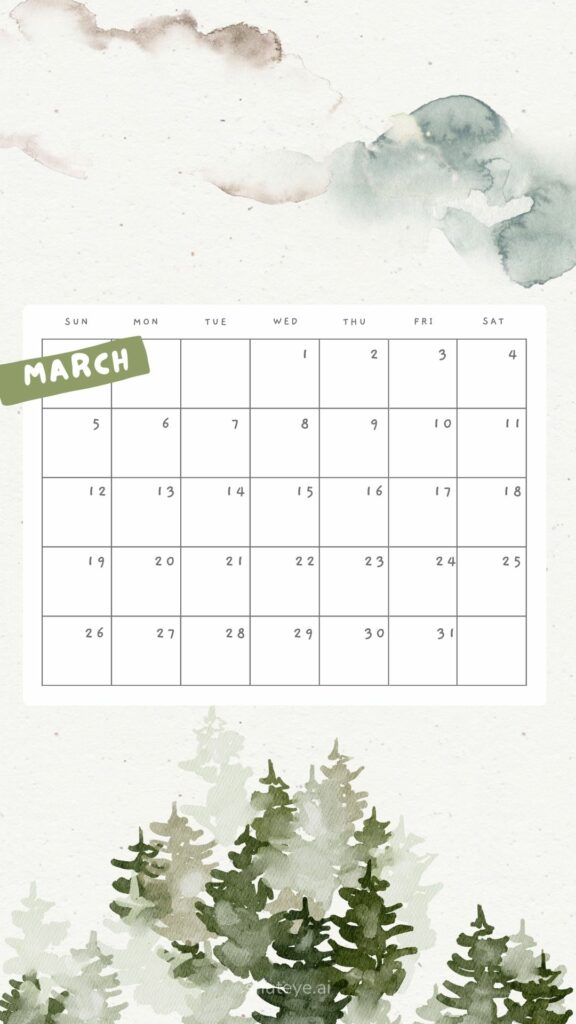Free Printable March Calendar 2023