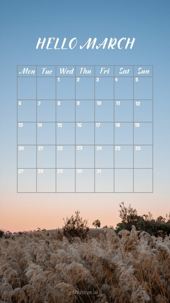 Free Printable March Calendar 2023