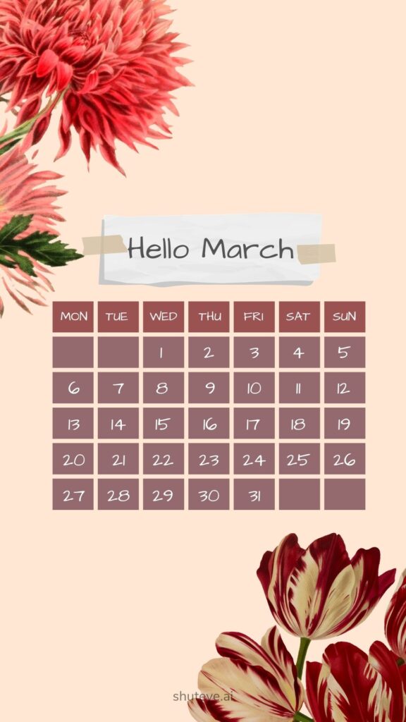 Free Printable March Calendar 2023