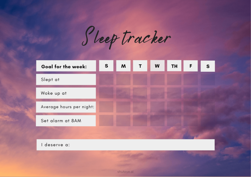 sleep tracker free printable