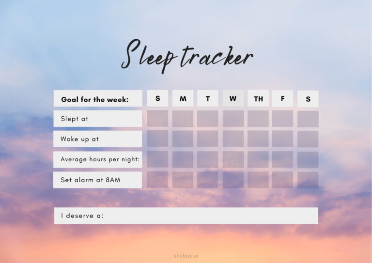 sleep tracker free printable