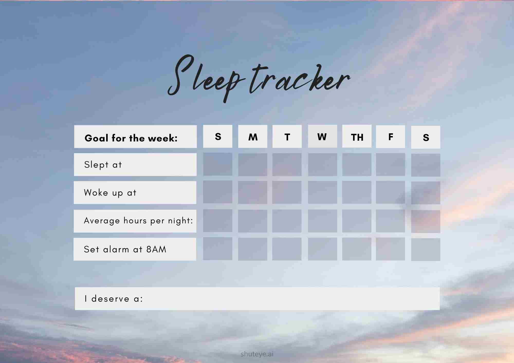 20+ Sleep Tracker Bullet Journal Ideas Printable Sleep Tracker ShutEye