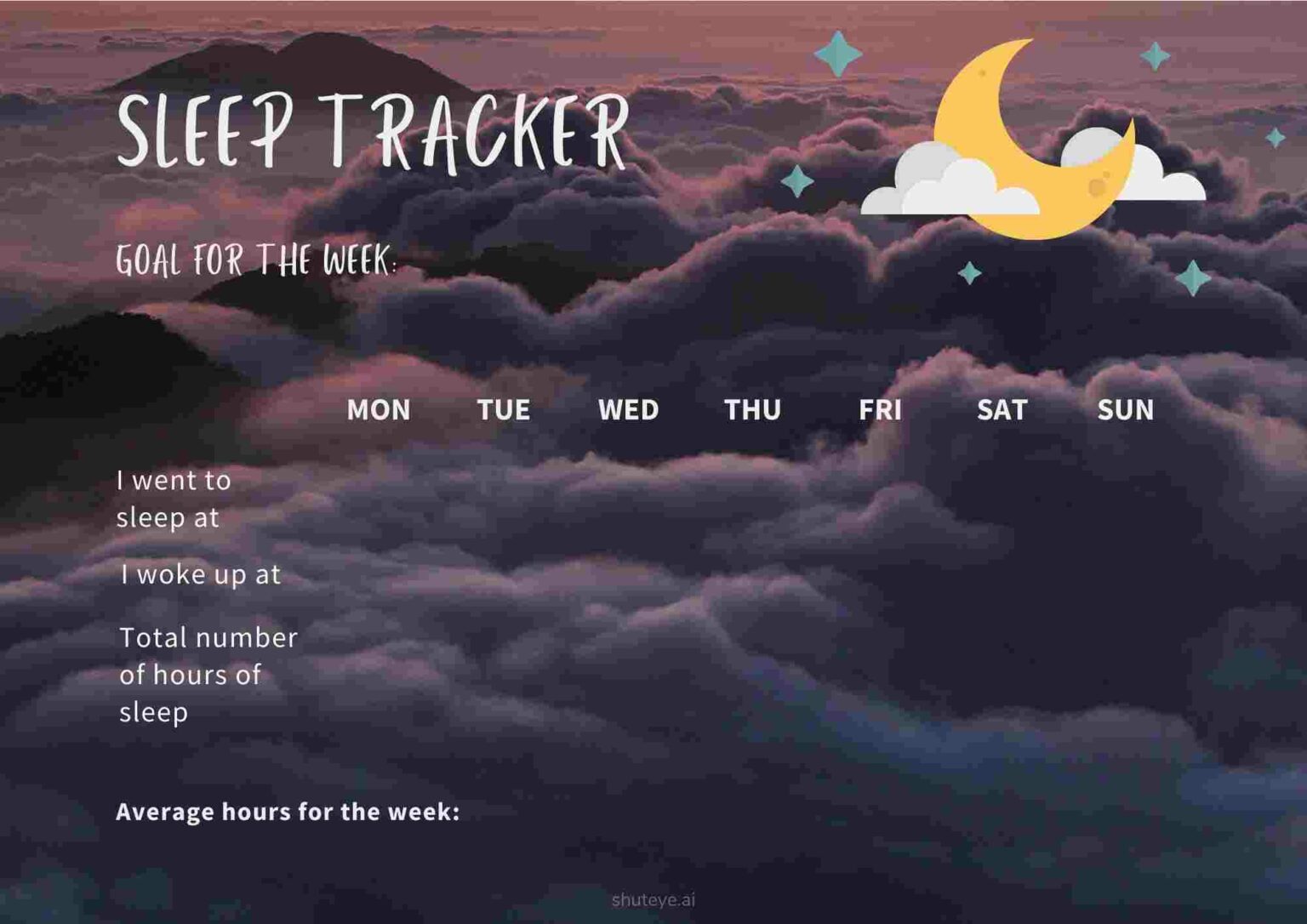20+ Sleep Tracker Bullet Journal Ideas Printable Sleep Tracker ShutEye