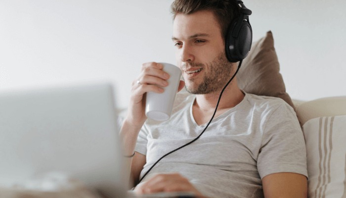 person  Watching Relaxing Videos before bed