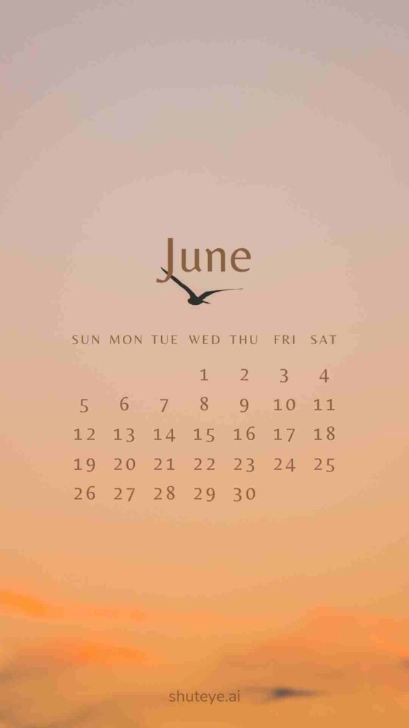 ShutEye Printable June Calendar 2022 1