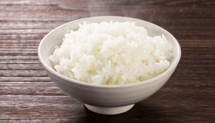 Rice in a white bowl