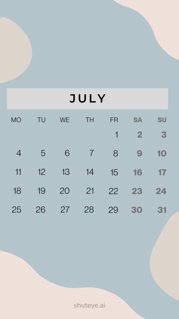 Free Printable July Calendar 2024