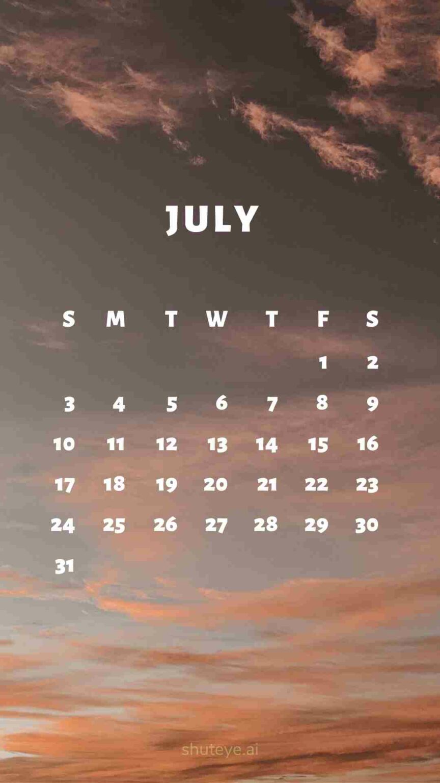 Printable July Calendar 2023 | Free Printable Calendars - ShutEye