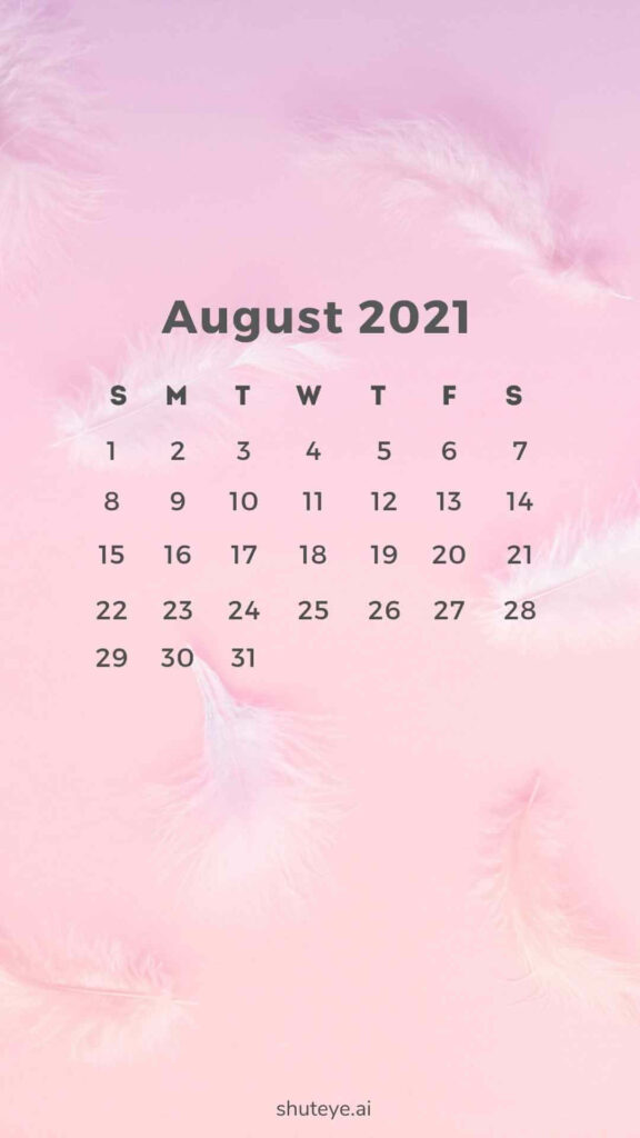 ShutEye Free Printable August Calendar1