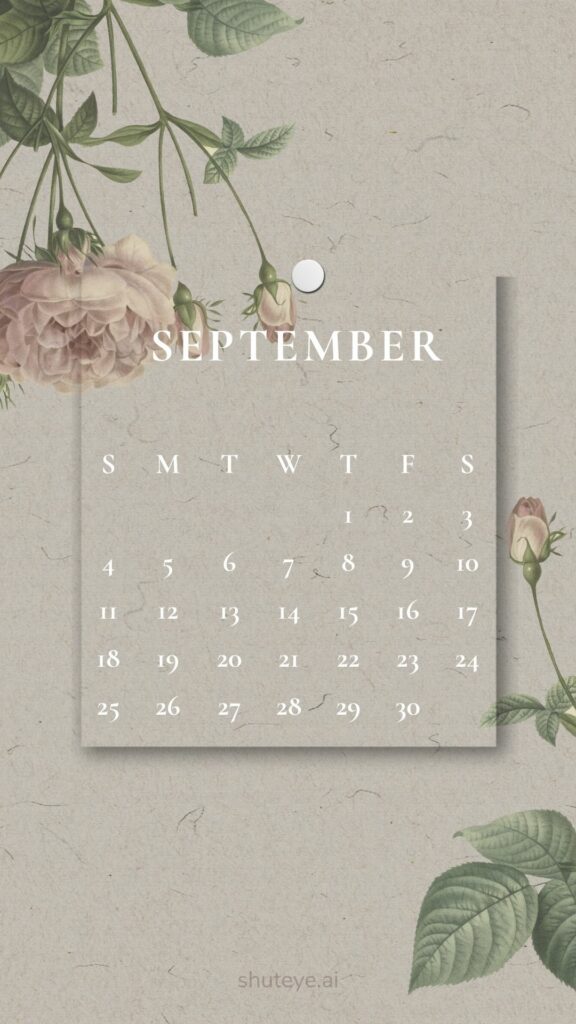 ShutEye Printable September Calendar 2022