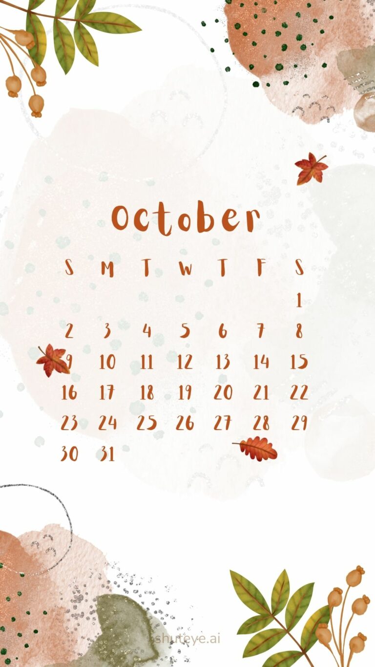 100+ Printable October Calendar Ideas | Free Calendars 2024 - ShutEye