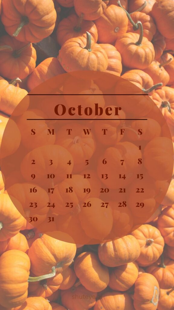 ShutEye Printable October Calendar 2022