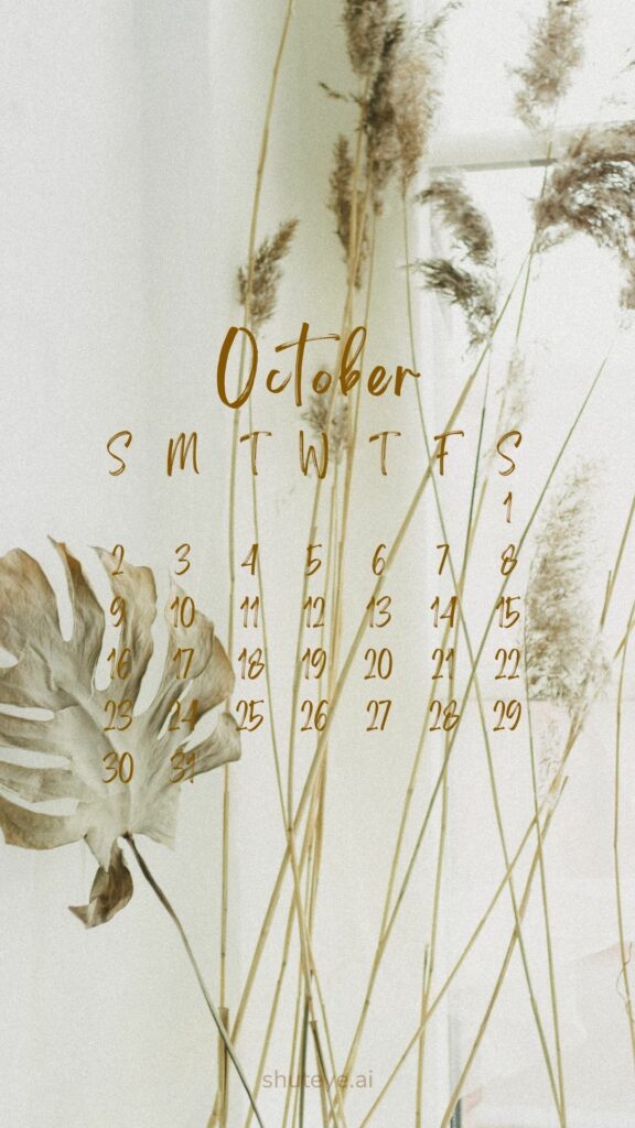 ShutEye Printable October Calendar 2022