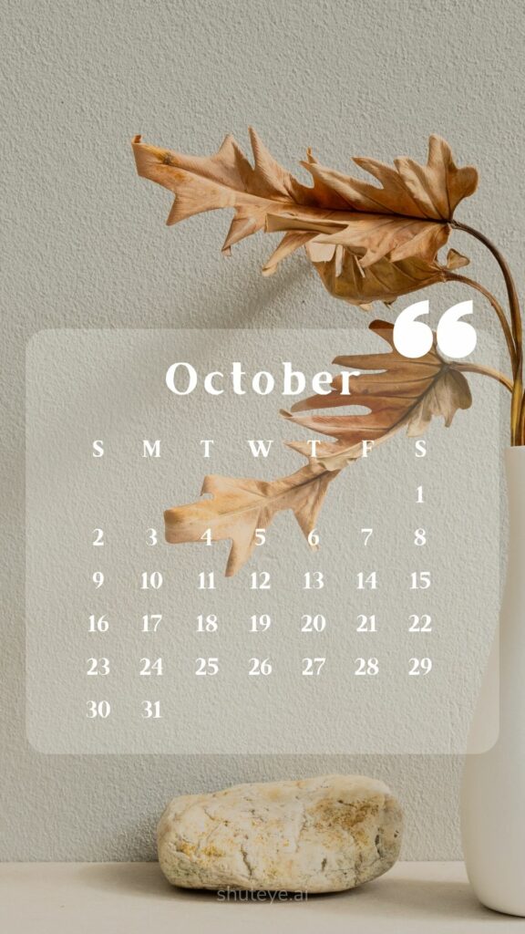 ShutEye Printable October Calendar 2022