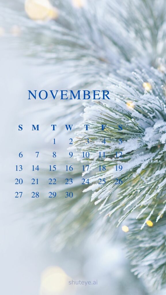 ShutEye Printable November Calendar 2022