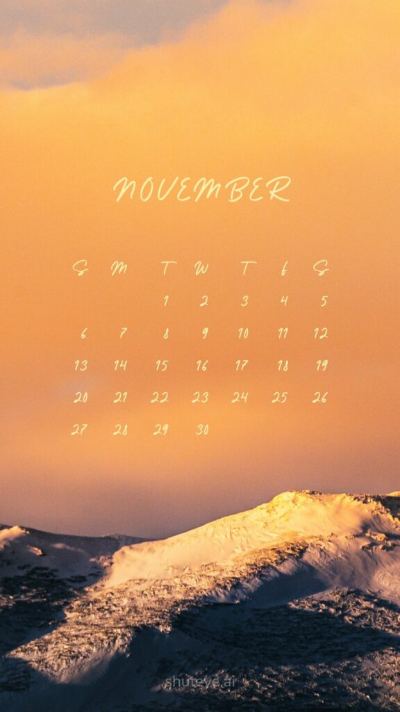 ShutEye Printable November Calendar 2022