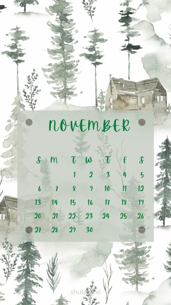 ShutEye Printable November Calendar 2022