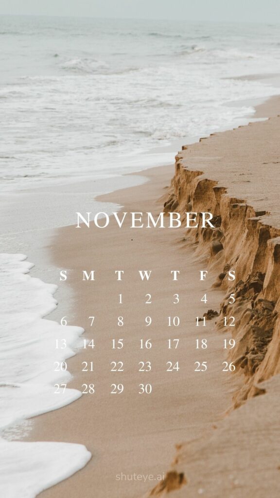 ShutEye Printable November Calendar 2022