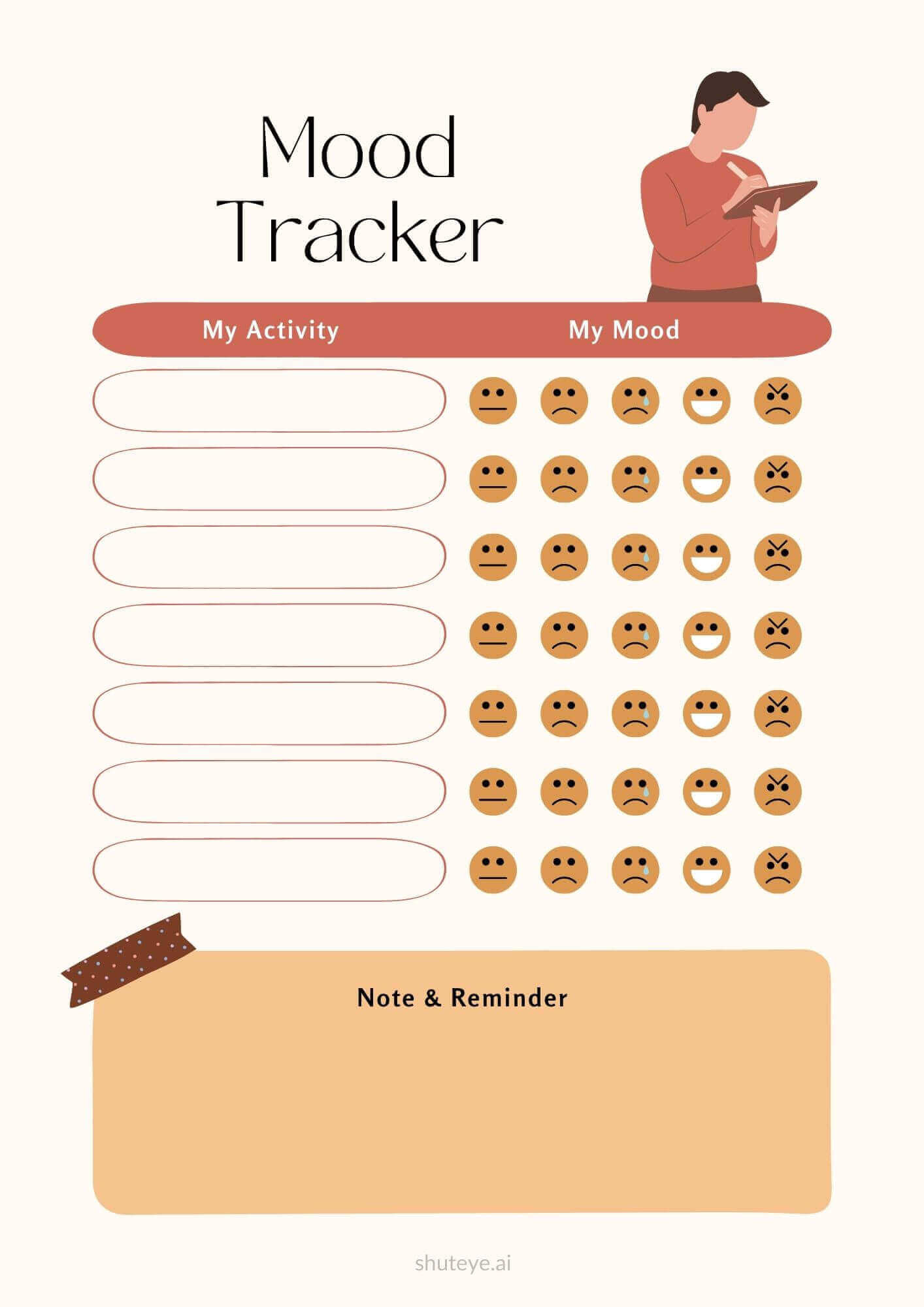 20+ Free Printable Mood Tracker Bullet Journal Templates ShutEye