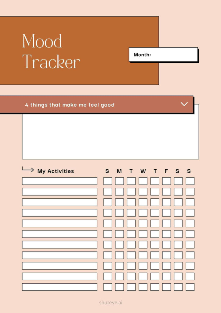 Free Printable Mood Tracker Bullet Journal Templates Shuteye