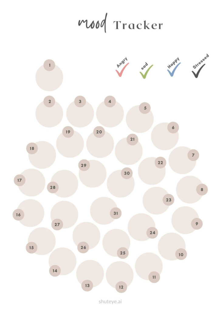 ShutEye Free Printable Mood Tracker Bullet Journal Templates and Ideas