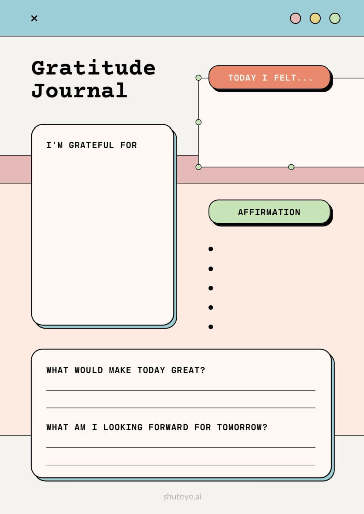 ShutEye gratitude pages
bullet journal for productivity