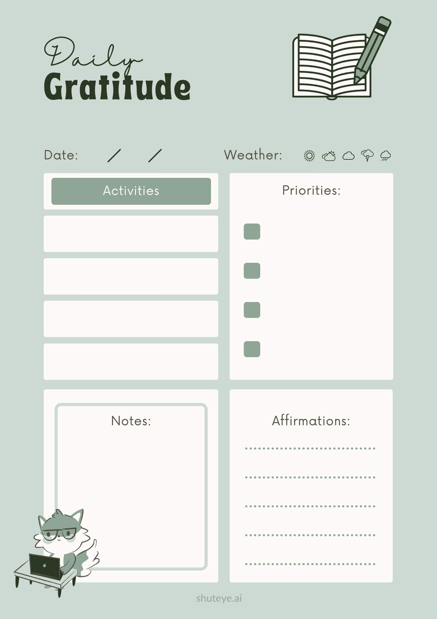 19 Fantastic Gratitude Journal Prompts and Template for 2023 - ShutEye