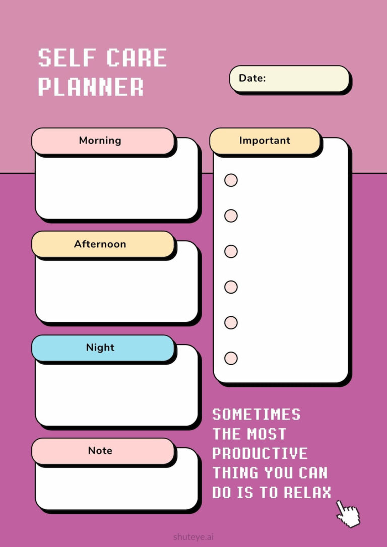 21 Free Printable Self-care Planner Templates for a Better You - ShutEye
