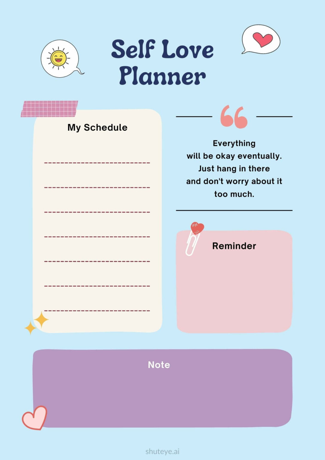 21 Free Printable Self Care Planner Templates For A Better You Shuteye 