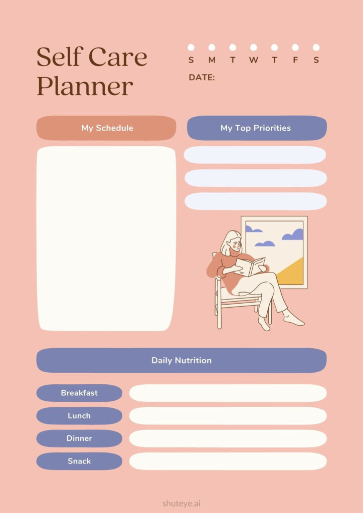 ShutEye free printable Self-care Planner Pdf free