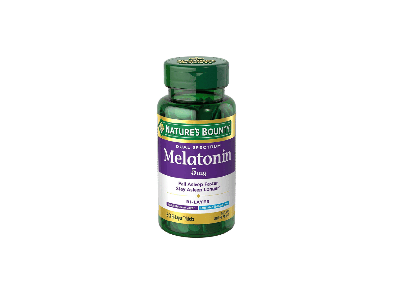 Nature's Bounty's Dual Spectrum 5 Mg Melatonin tablets