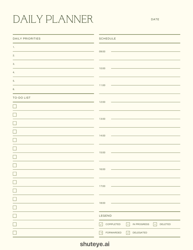 planner template