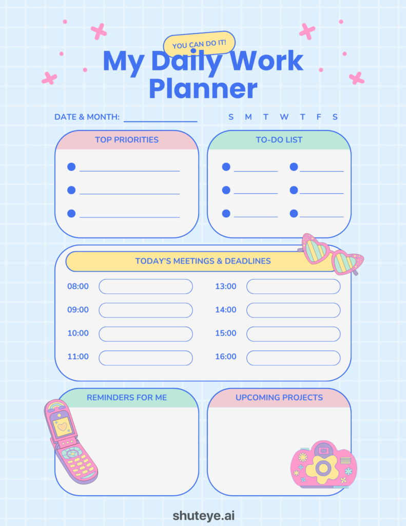 work planner template