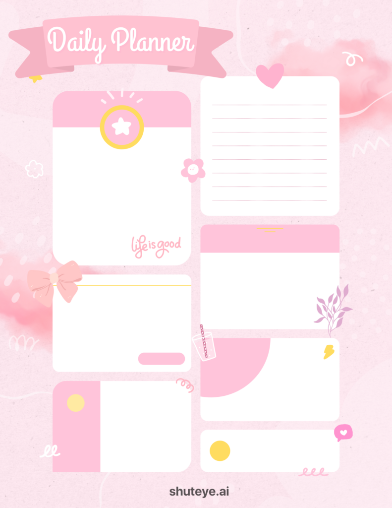 free printable template daily planner