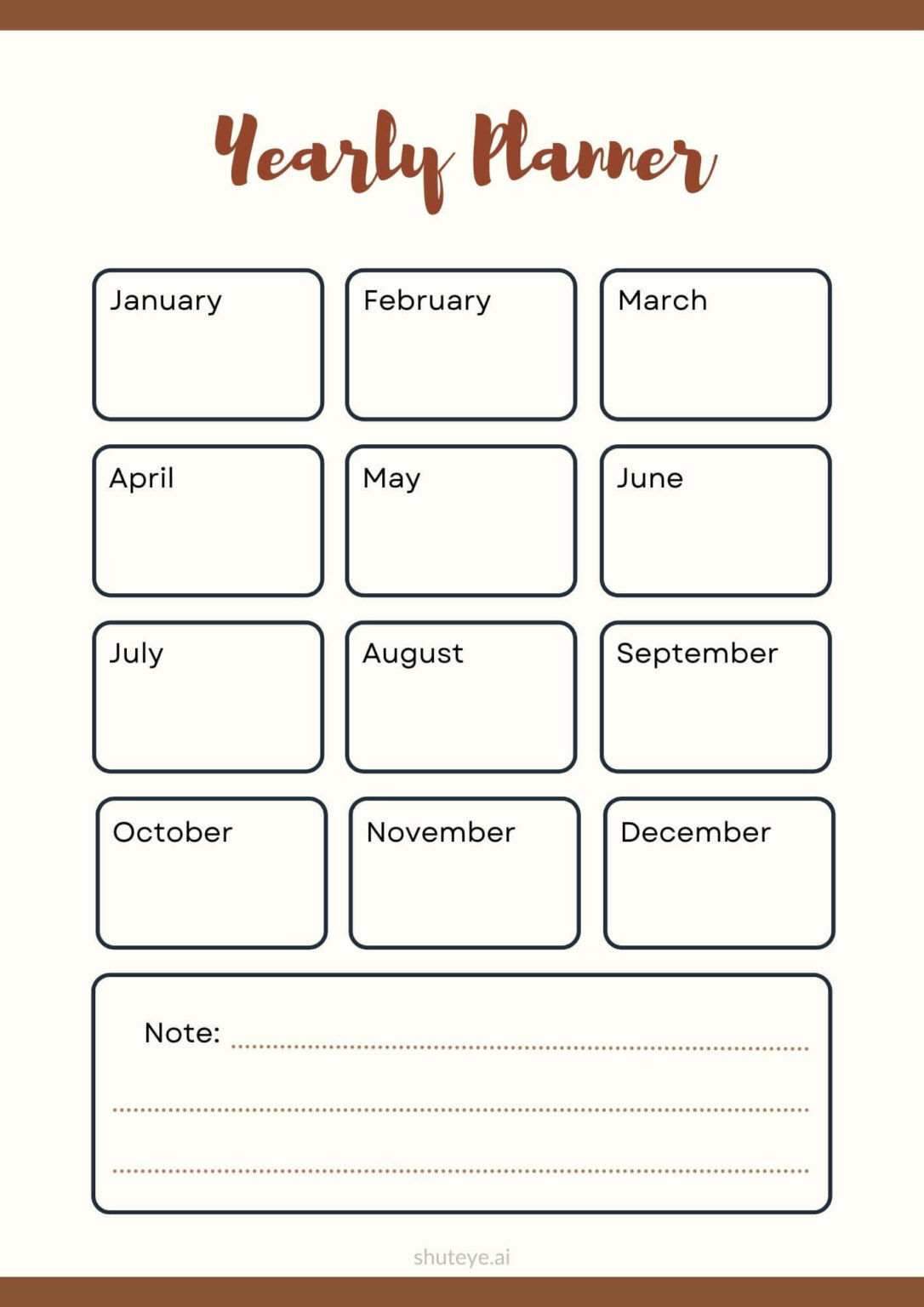 24 Best Free Printable Yearly Planner Templates for 2023 - ShutEye